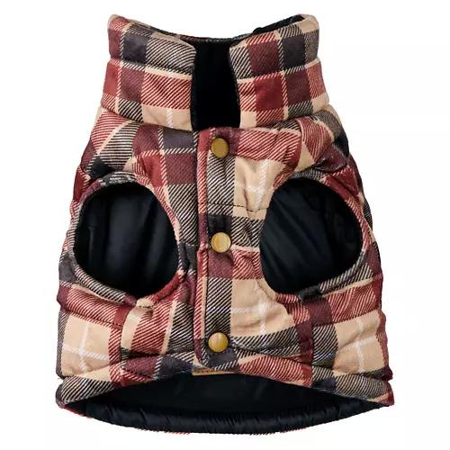 Pet Reversible Luxury Puffer Coat - Black Check, XL