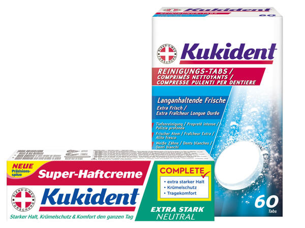KUKIDENT Super-Haftcreme oder Reinigungs-Tabs