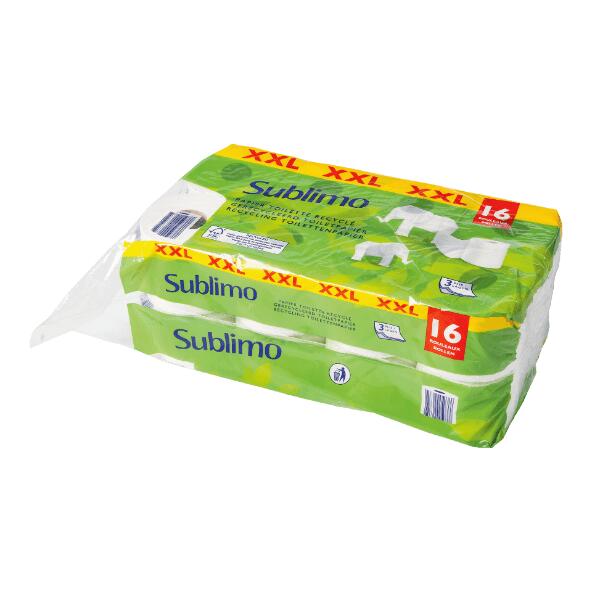 SUBLIMO(R) 				Recyceltes Toilettenpapier, 16er-Packung