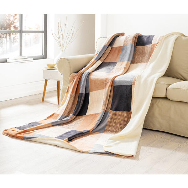 Flanell-Sherpa-Wohndecke