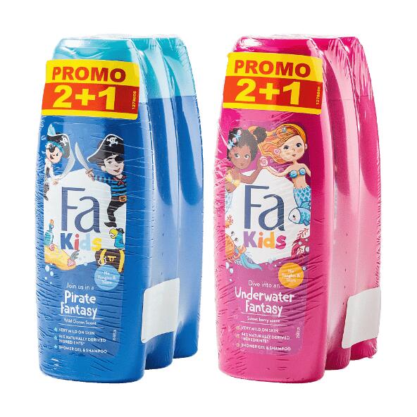 FA(R) 				Douchegel voor kinderen, 3 st.