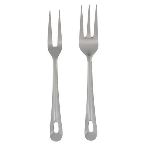 2 Piece Stainless Steel Serving Utensils - Two & Three Prong Forks