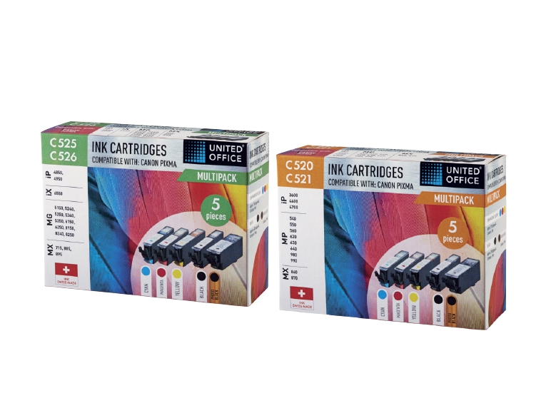 UNITED OFFICE Canon, Epson or HP Compatible Printer Cartridges Multipack