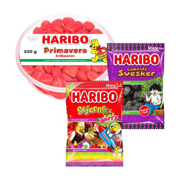 Jordbær, Lakrids Svesker eller Stjerne Mix Berry