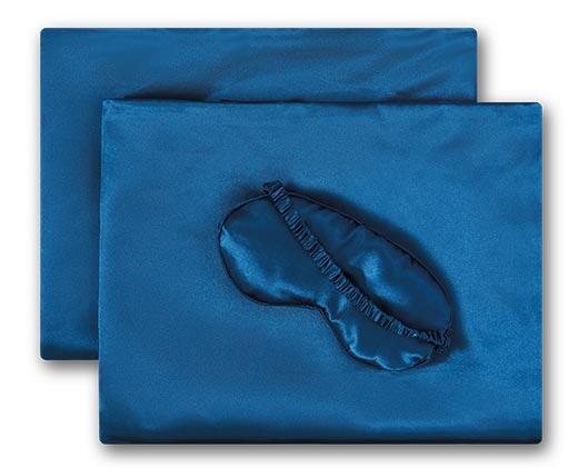 Huntington Home 2pk Satin Pillowcase and Eye Mask Set