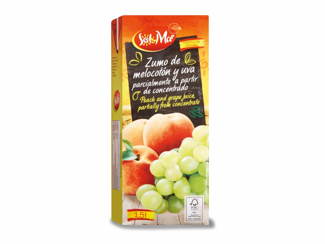 Zumo de melocotón y uva