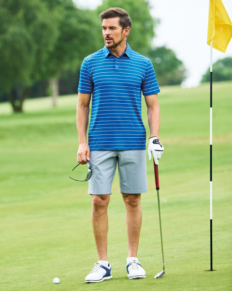 Crane Blue Golf Polo Shirt