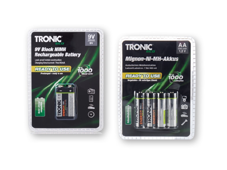 TRONIC(R) Rechargeable Batteries