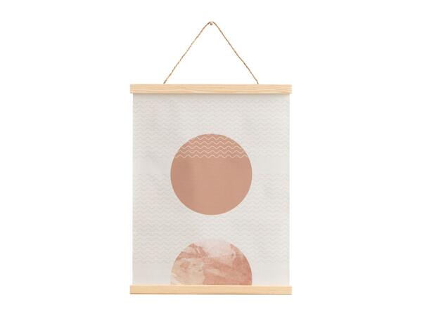 Livarno Home Magnetic Wooden Frame With Pink Abstract Design on Poster