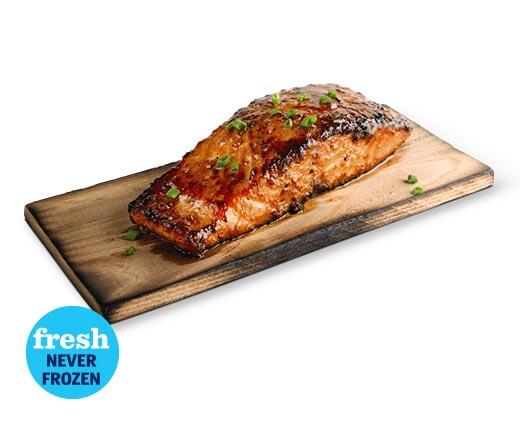 Fresh Orange Ginger Atlantic Salmon on a Cedar Plank