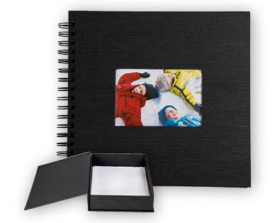 Coffret/Album à spirales en lin OFFICE