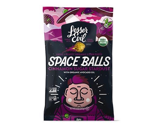 LesserEvil 
 Interstellar Cheddar or Cinnamon Sugar Space Balls