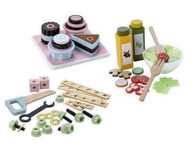 TOYLINO 
 SET DI ACCESSORI PER CUCINA/OFFICINA IN LEGNO