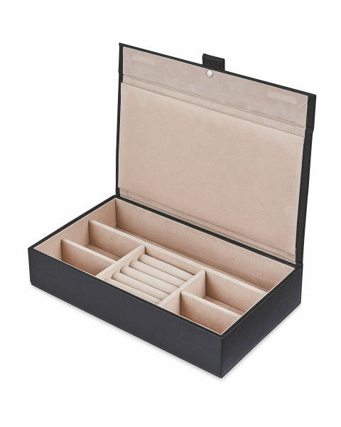 Black 5 Compartment Jewellery Case