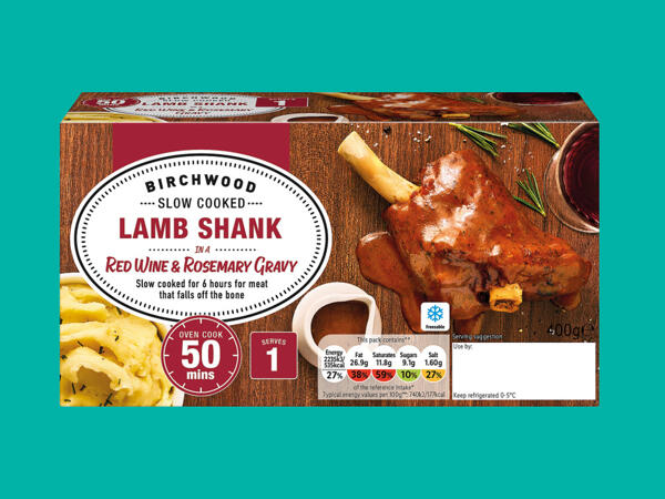 Birchwood Lamb Shank in a Red Wine & Rosemary Gravy