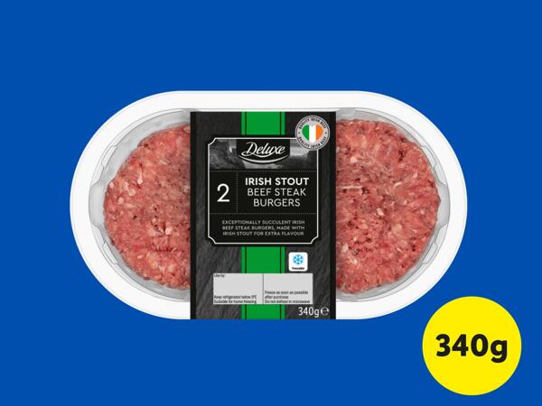 Deluxe 2 Irish Stout Beef Steak Burgers