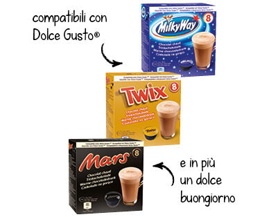 CAPSULE PER BEVANDA AL GUSTO MARS/TWIX/MILKY WAY