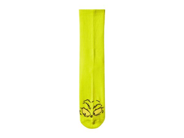 Adults' White/Green/Grey Grinch Socks - 3 Pairs