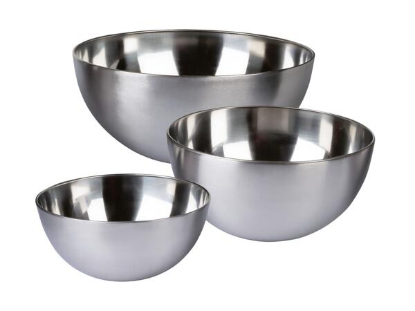 Saladiers en acier inox, 3 pièces