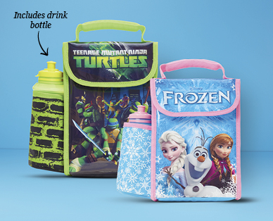 DISNEY FROZEN AND NICKELODEON TMNT INSULATED LUNCH CASE WITH BOTTLE