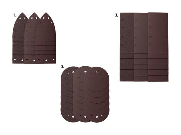 Set de feuilles abrasives, 18 pièces