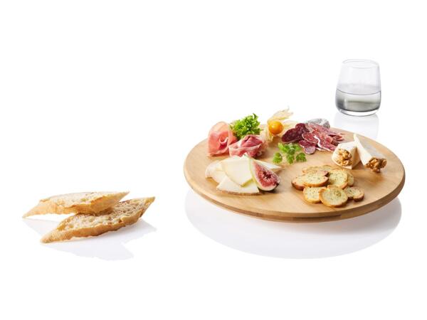 Livarno Home Bamboo Serving Plate/​Bamboo Lazy Susan