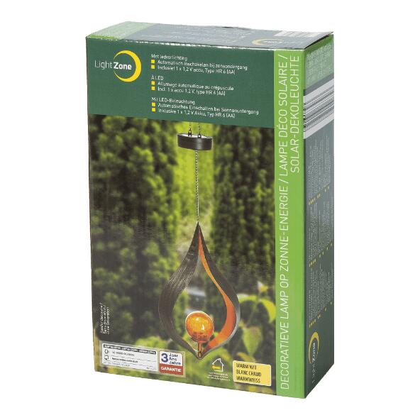 LIGHT ZONE(R) 				Lampe LED décorative de jardin à énergie solaire