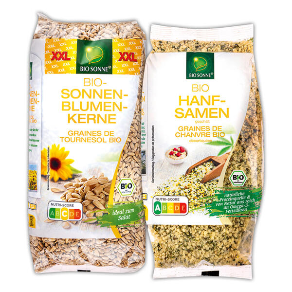 Bio-Sonnenblumenkerne XXL / Hanfsamen