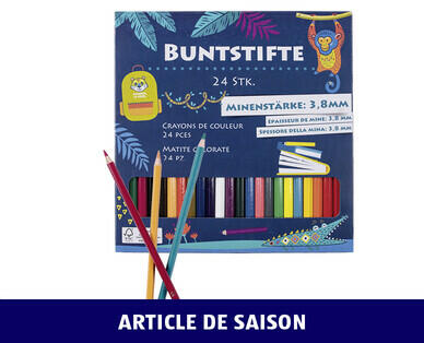 CRAYONS DE COULEUR, 24 PIÈCES