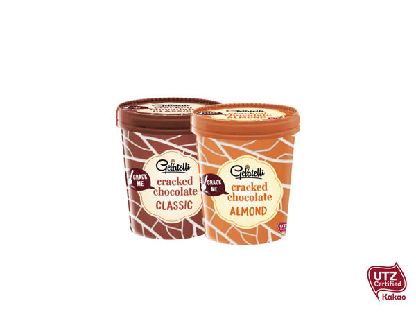 Cracked chocolate-glass
