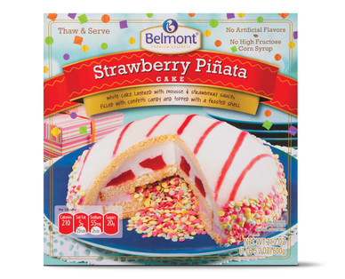 Belmont Strawberry Piñata Cake