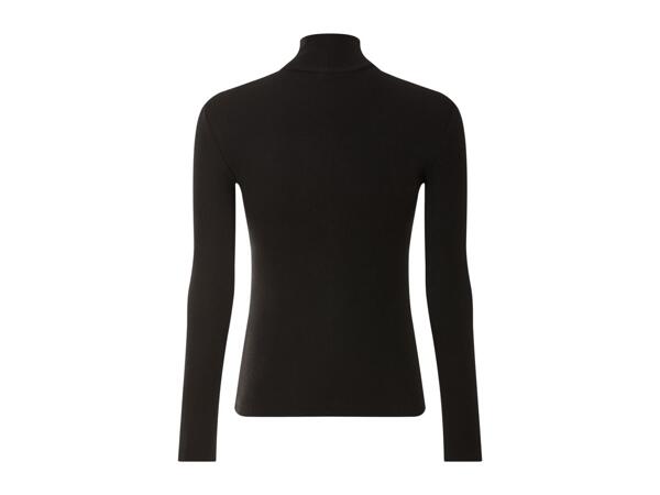 Esmara Ladies' Ribbed Turtleneck Top - Black