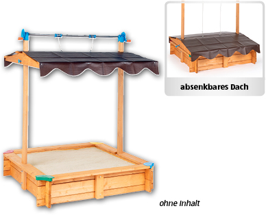 Sandkasten mit Dachlift