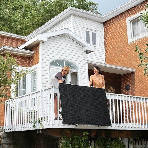 ECOFLOW Centrale elettrica da balcone 2 x 100 W pannello solare rigido con inverter, EFWN511B