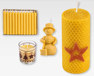 Weihnachtliche Bienenwachskerze