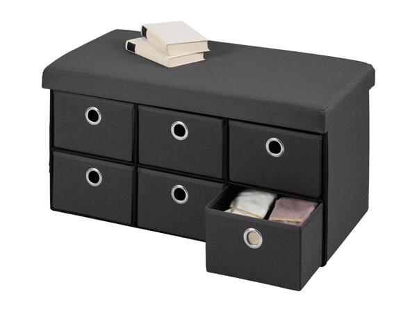 Livarno Home Dark Grey Storage Ottoman