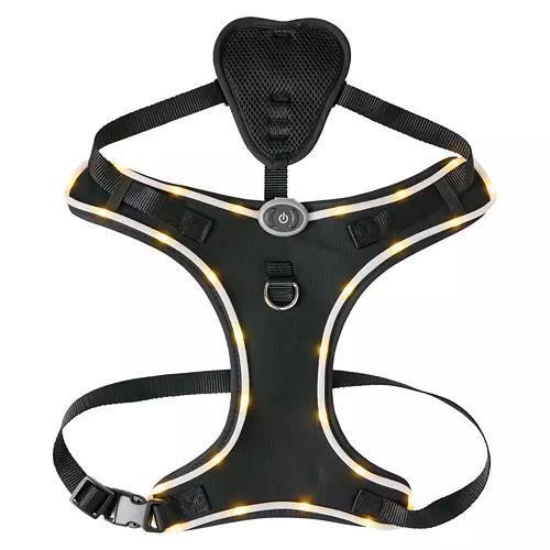 LED Dog Slip-On Harness - Black, S