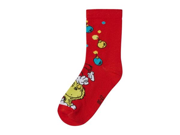 Kids' Red & Green Grinch Socks - 2 Pairs