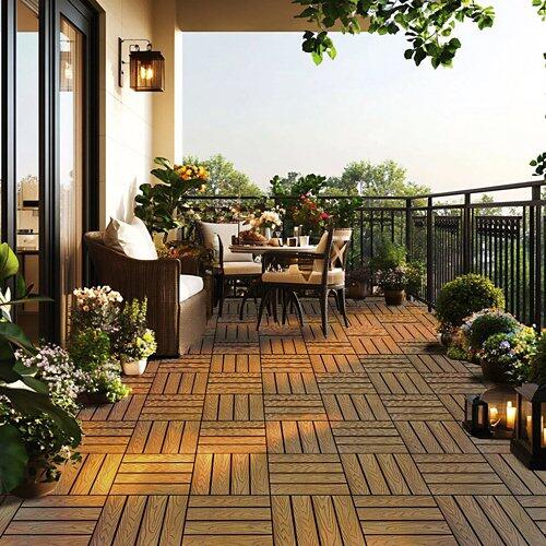 HOME DELUXE WPC Klickfliesen BAVARO Teak