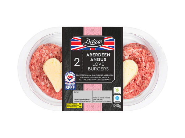 Deluxe 2 British Beef Aberdeen Angus Love Burgers