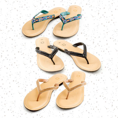 Tongs en cuir pour dames