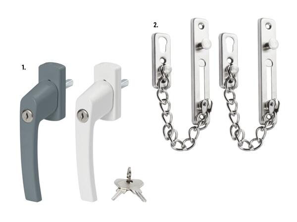 Poignée de fenêtre/​cylindre de porte/​serrures à chaîne de porte