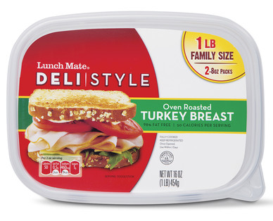 Lunch Mate Family Size Oven Roasted Turkey Breast or Smoked Ham