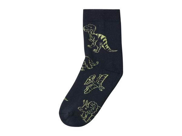 Lupilu Kids' Thermal Socks with Dinosaur Design - 5 Pairs