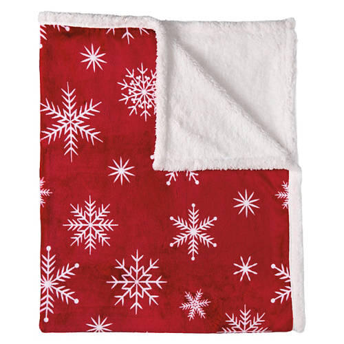 50"x 70" Soft Plush Holiday Pet Throw - Snowflakes