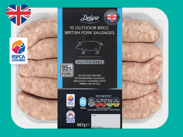 Deluxe 10 Outdoor-Bred British Pork Sausages