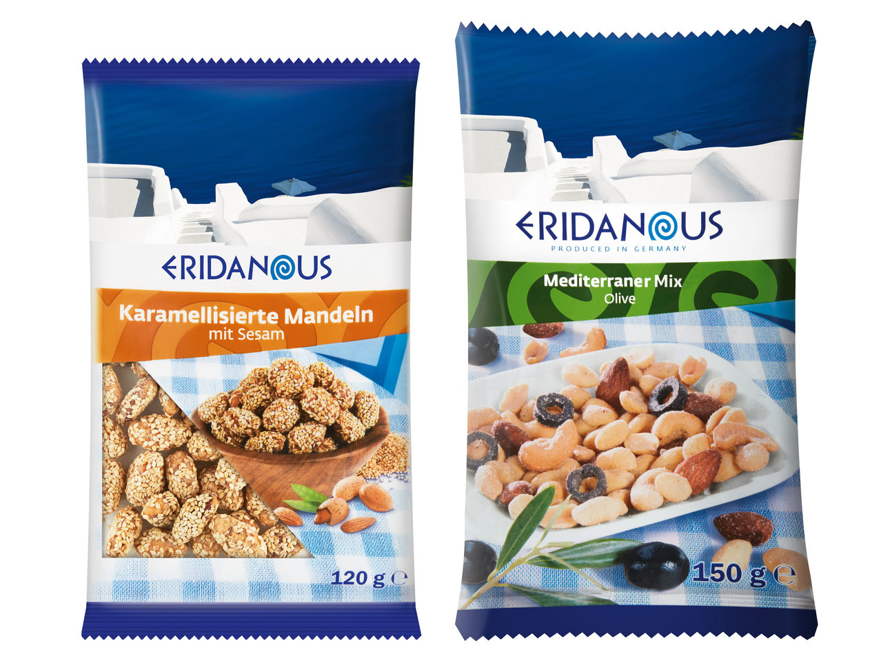 ERIDANOUS Mediterraner Nuss-Mix oder Karamellisierte Nüsse