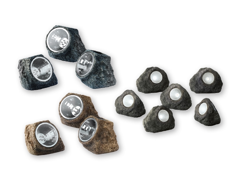 LIVARNO LUX(R) Solar-Powered LED Stone Lights