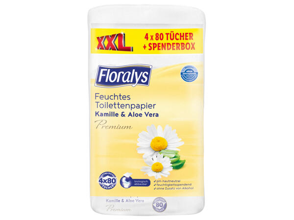 Feuchtes Toilettenpapier 4x 80 Tücher + Spendenbox