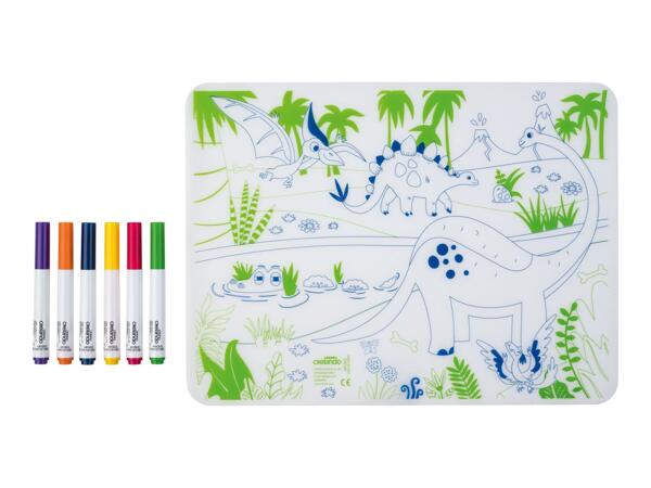 Crelando Reusable Colouring Mat - Dino